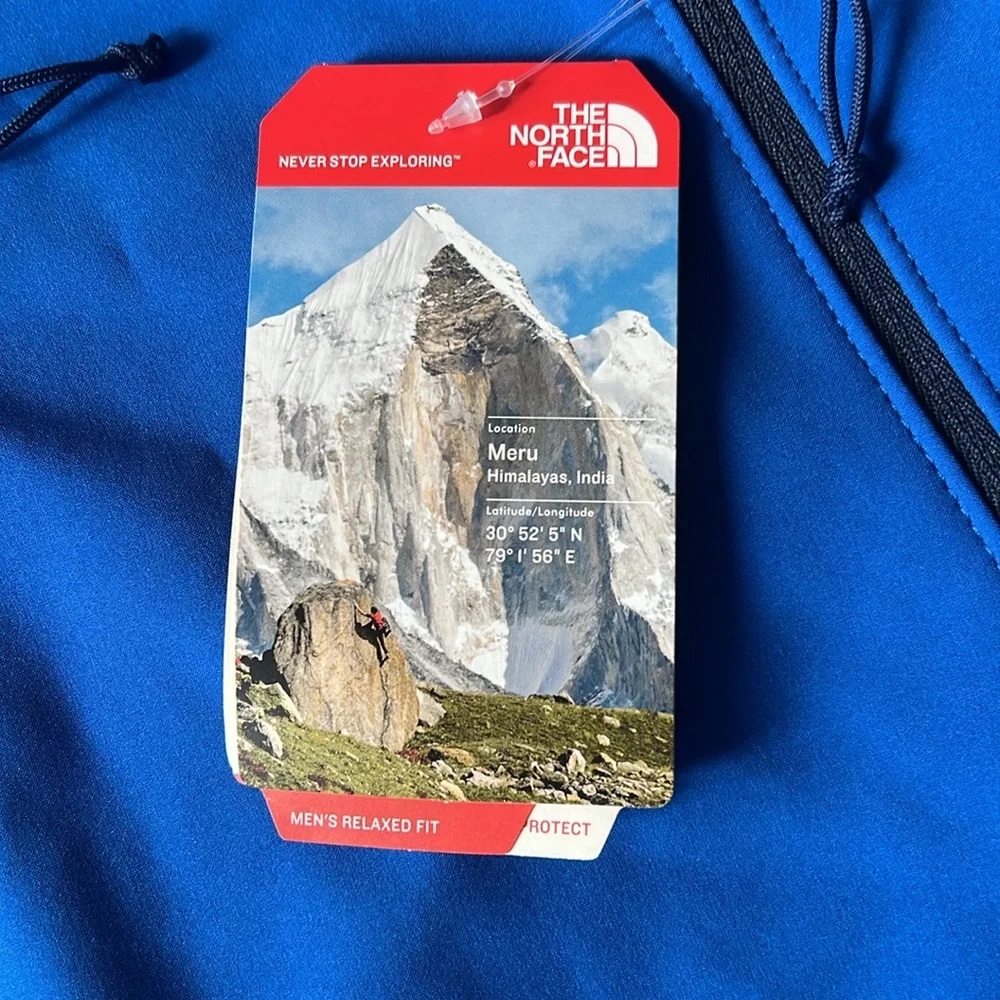 North Face Mens Small Apex Bionic Wind Soft Shell Jacket Cosmic Blue New Hiking